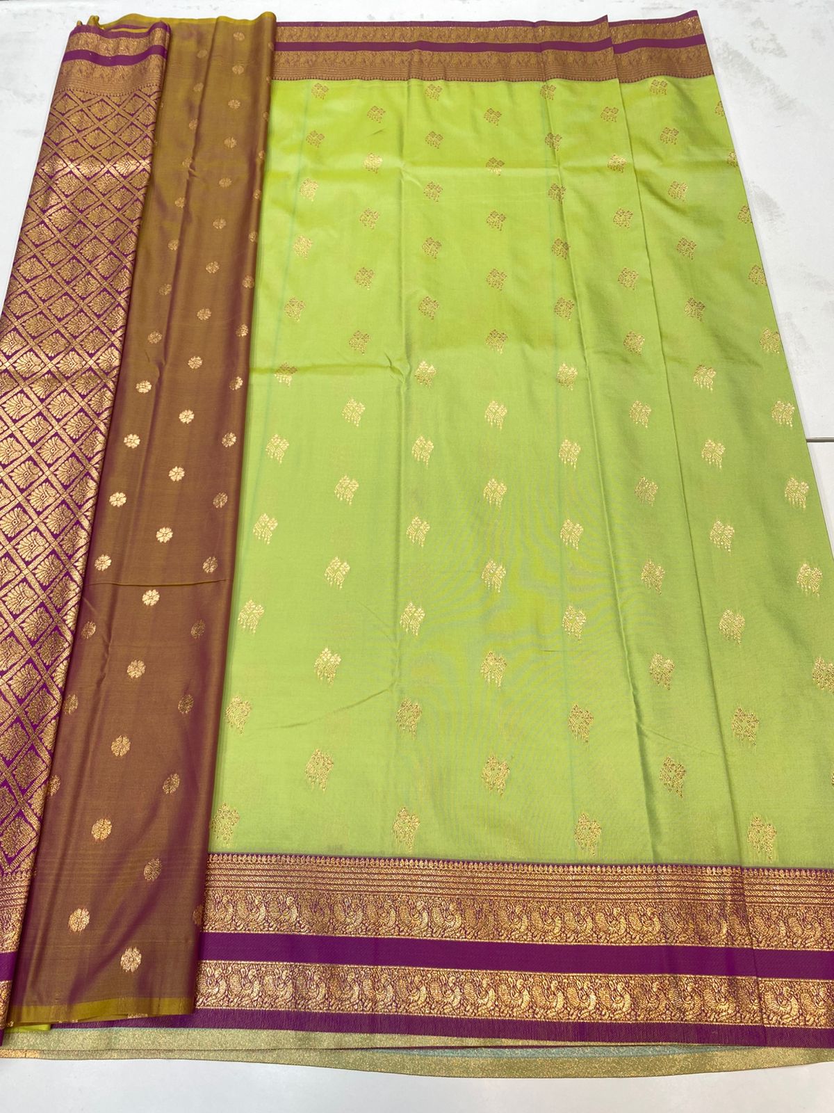 Kanchipuram semi silk Butta sarees(3192)
