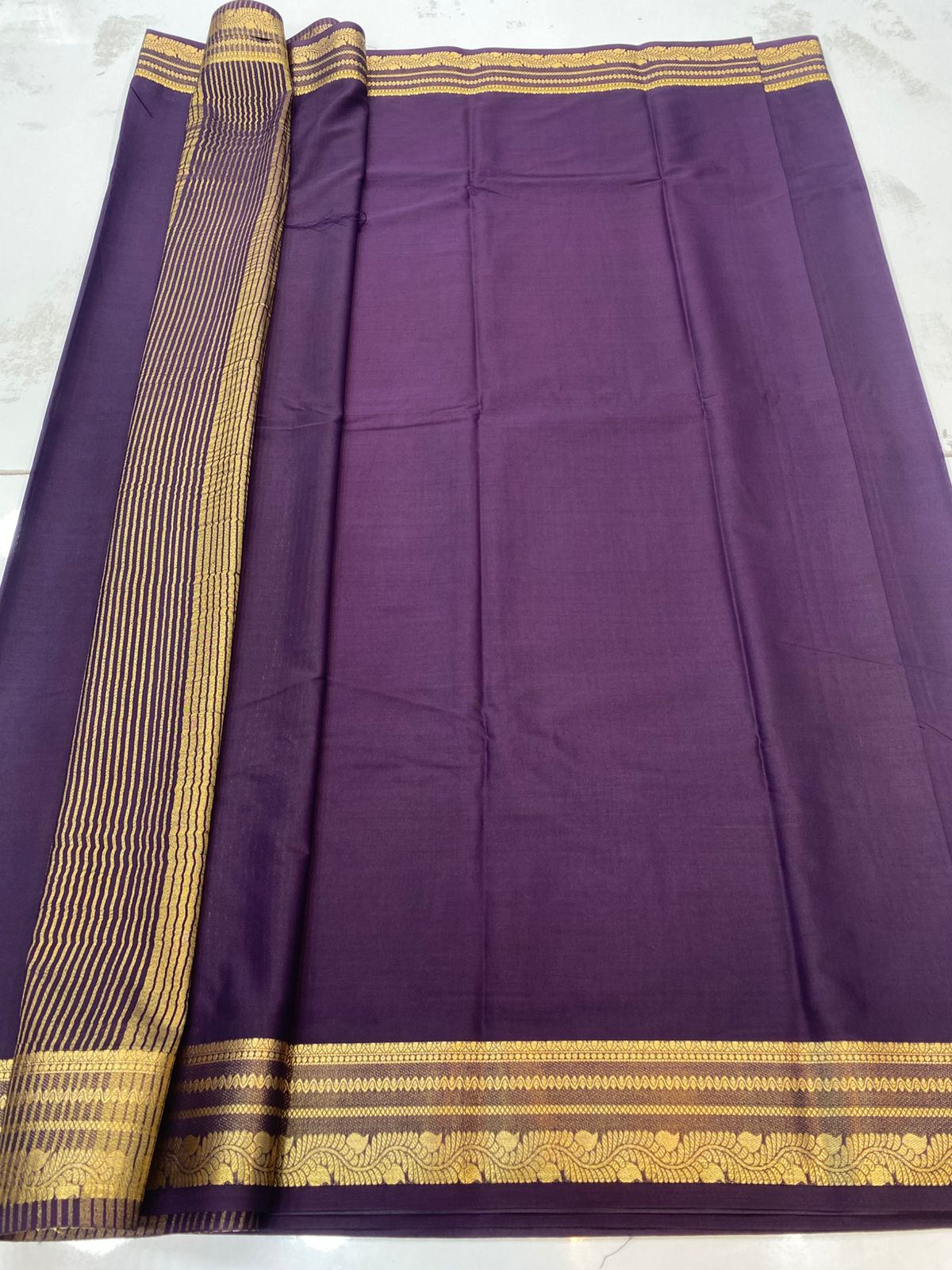 Mysore Crepe Self Saree(3196B)