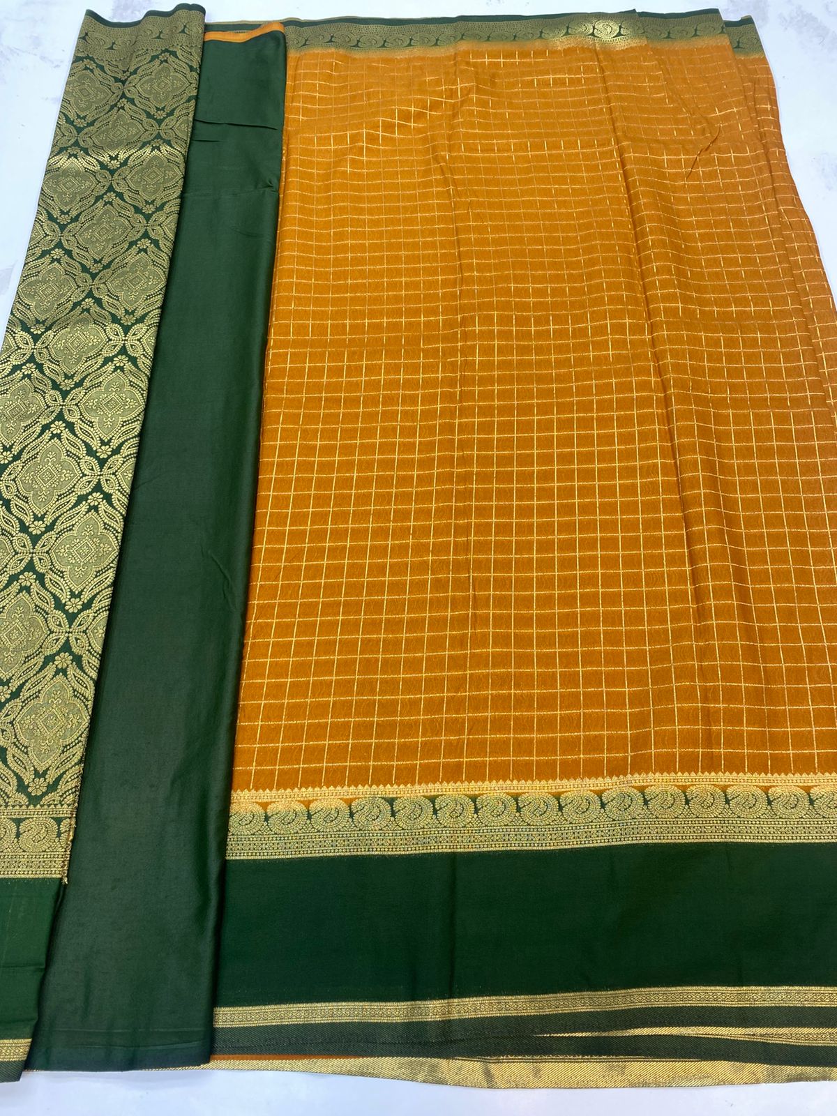 Georgette Checks Saree(3205)