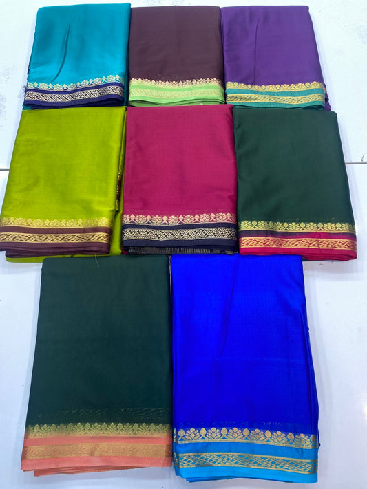 Mysore Crepe Zari Border Saree ( 3204-R )
