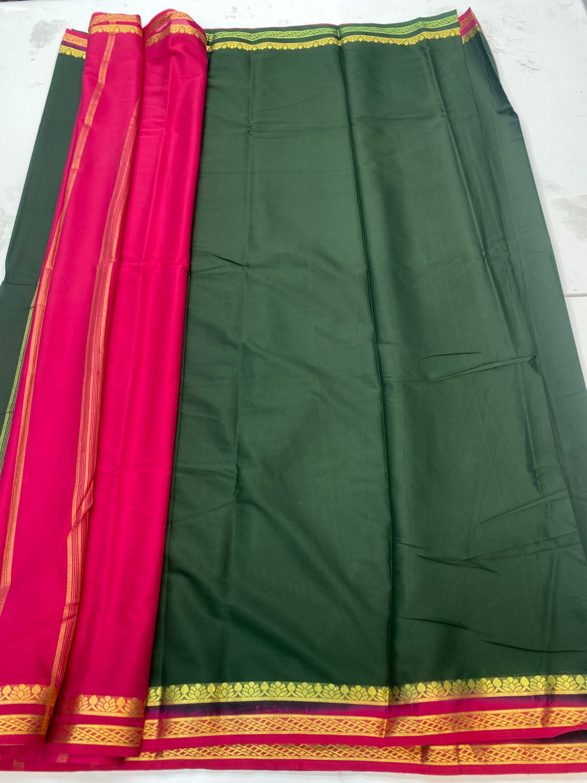 Mysore Crepe Zari Border Saree(3204)