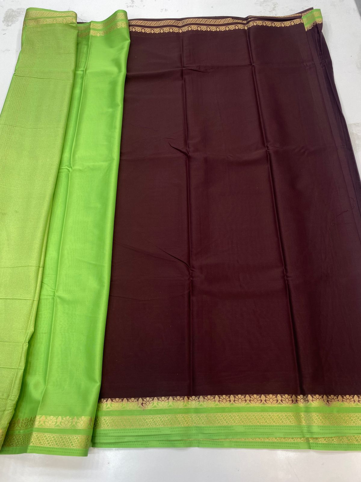 Mysore Crepe Zari Border Saree(3204)