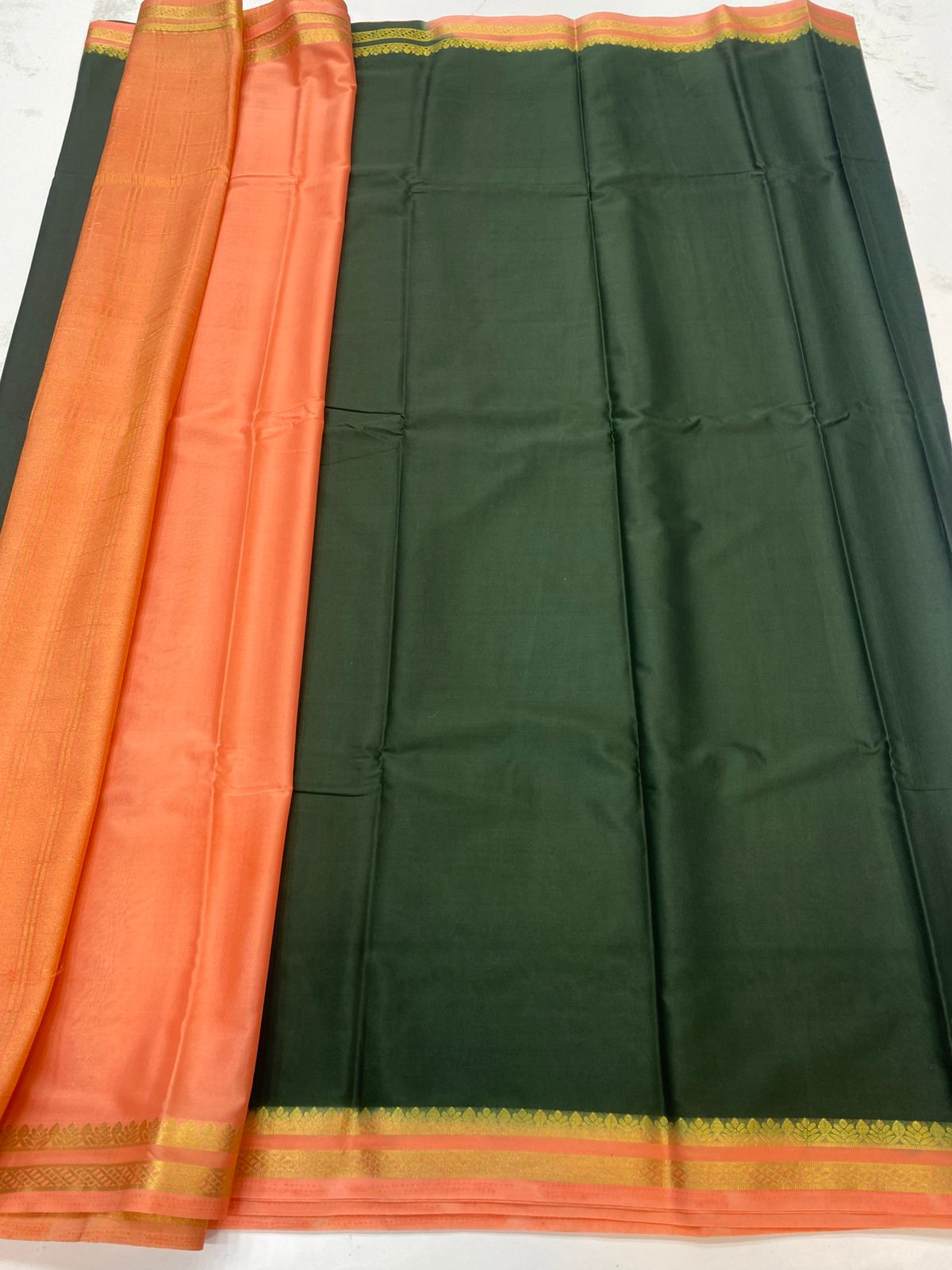 Mysore Crepe Zari Border Saree(3204)