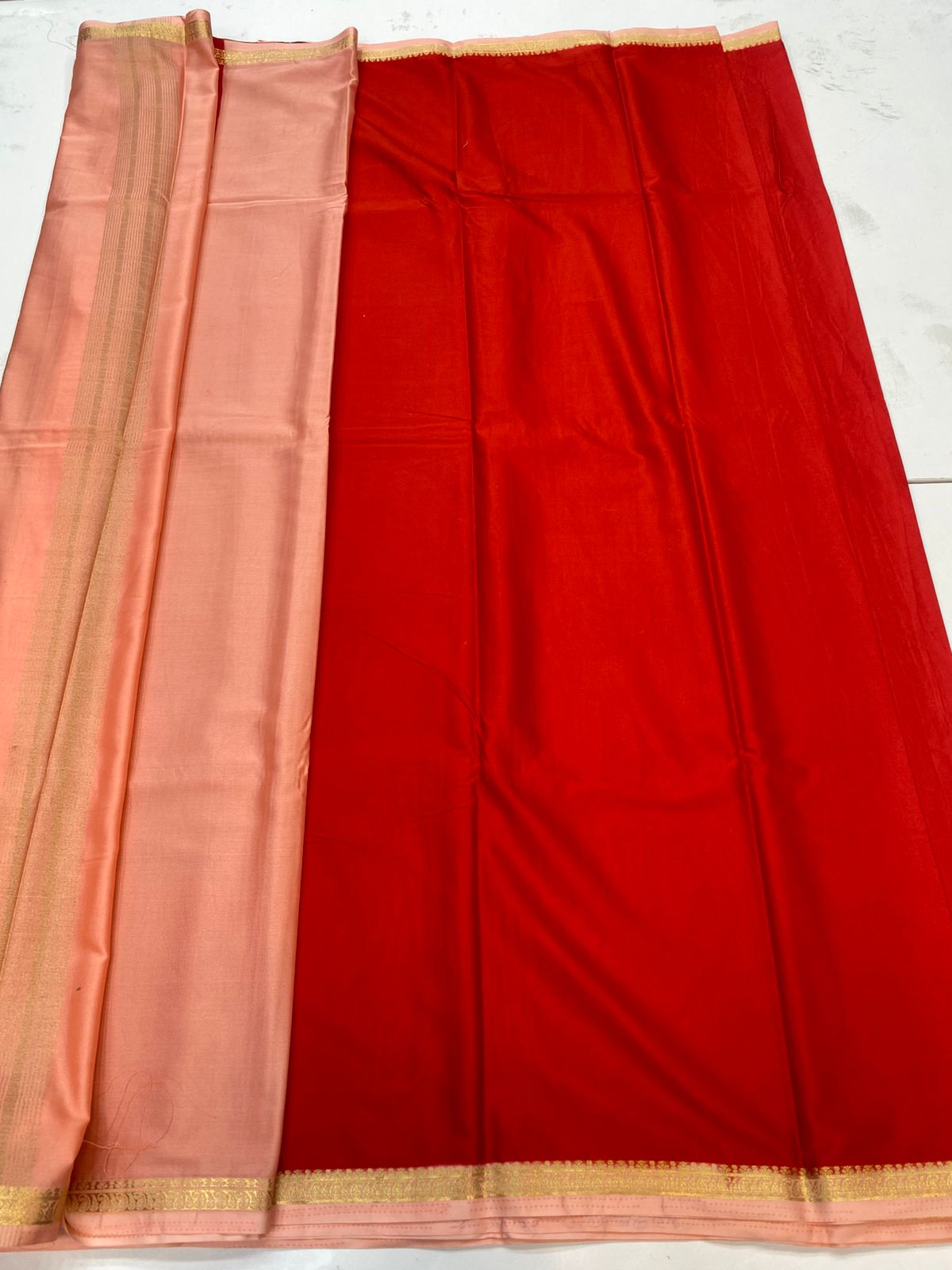 Mysore Crepe Zari Border Saree(3203)