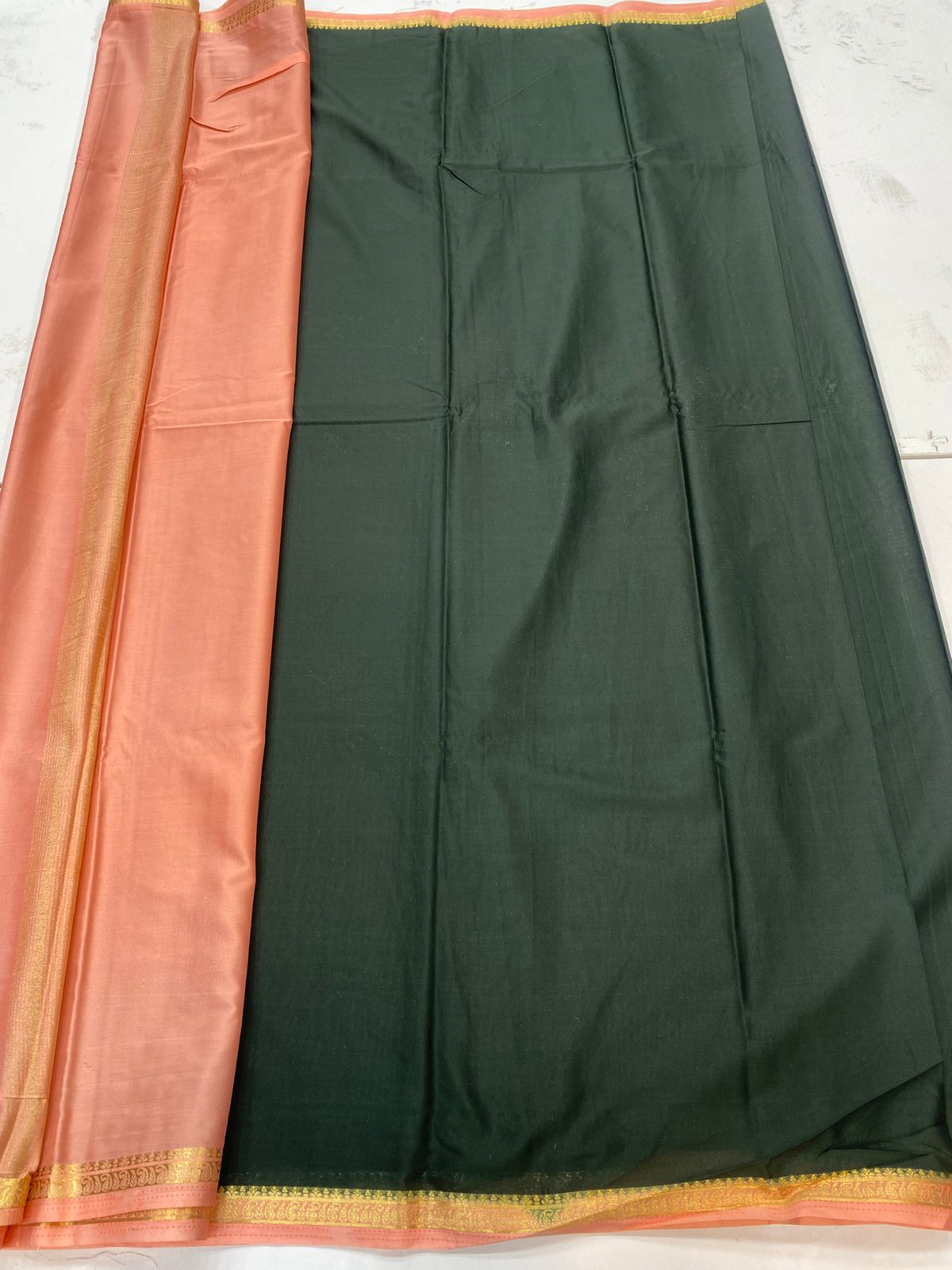 Mysore Crepe Zari Border Saree(3203)