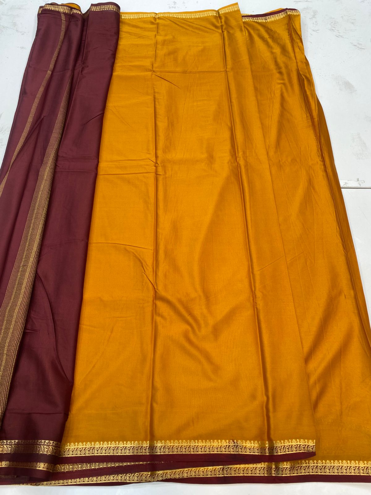 Mysore Crepe Zari Border Saree(3203)