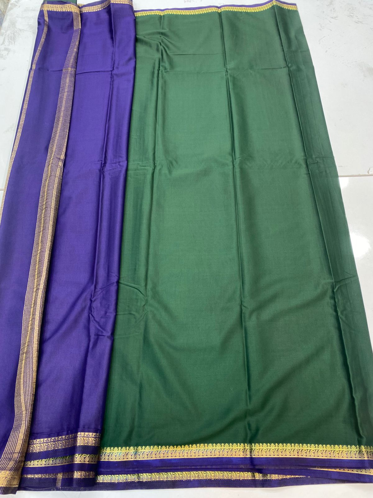 Mysore Crepe Zari Border Saree(3203)