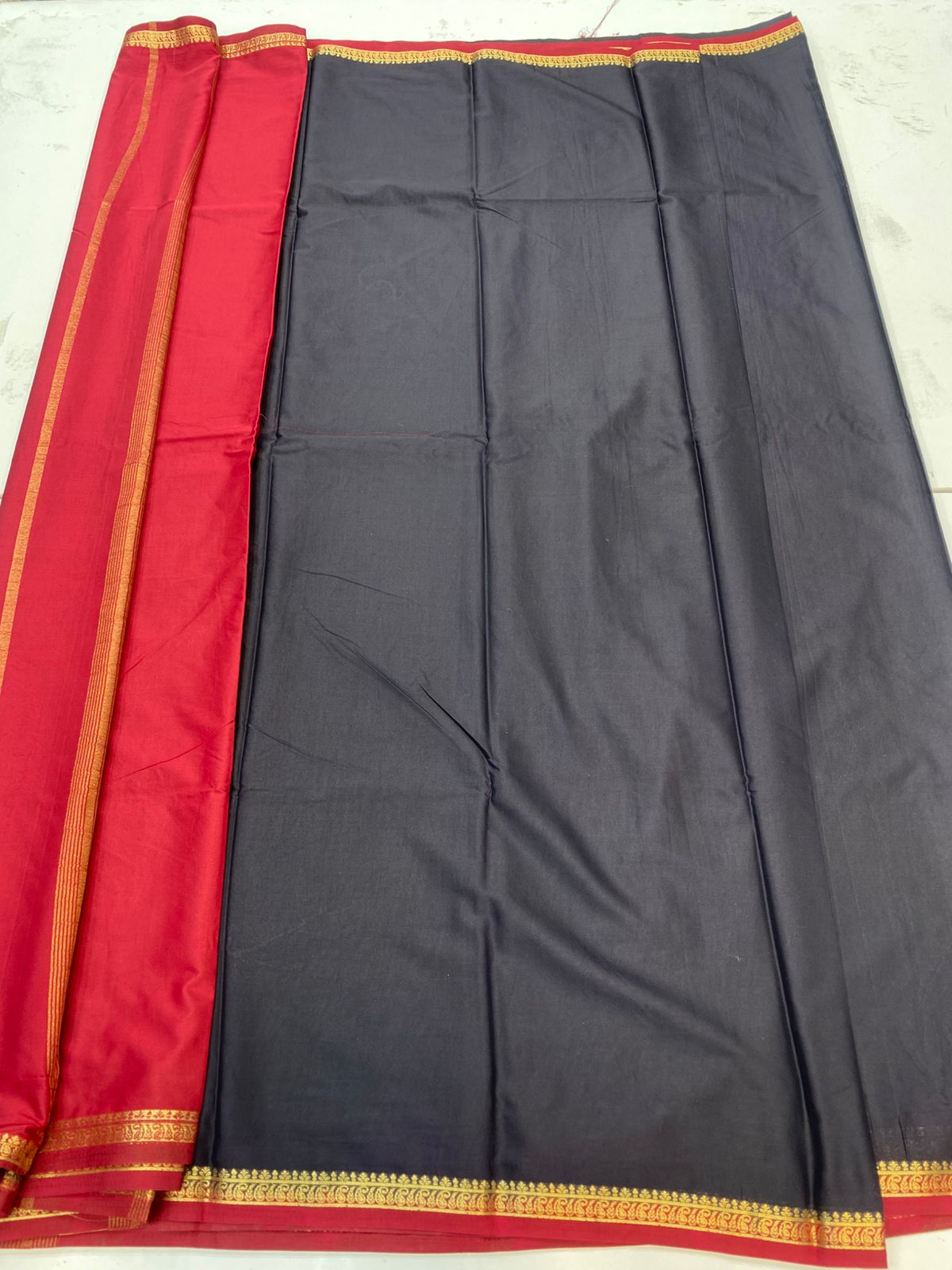 Mysore Crepe Zari Border Saree(3203)