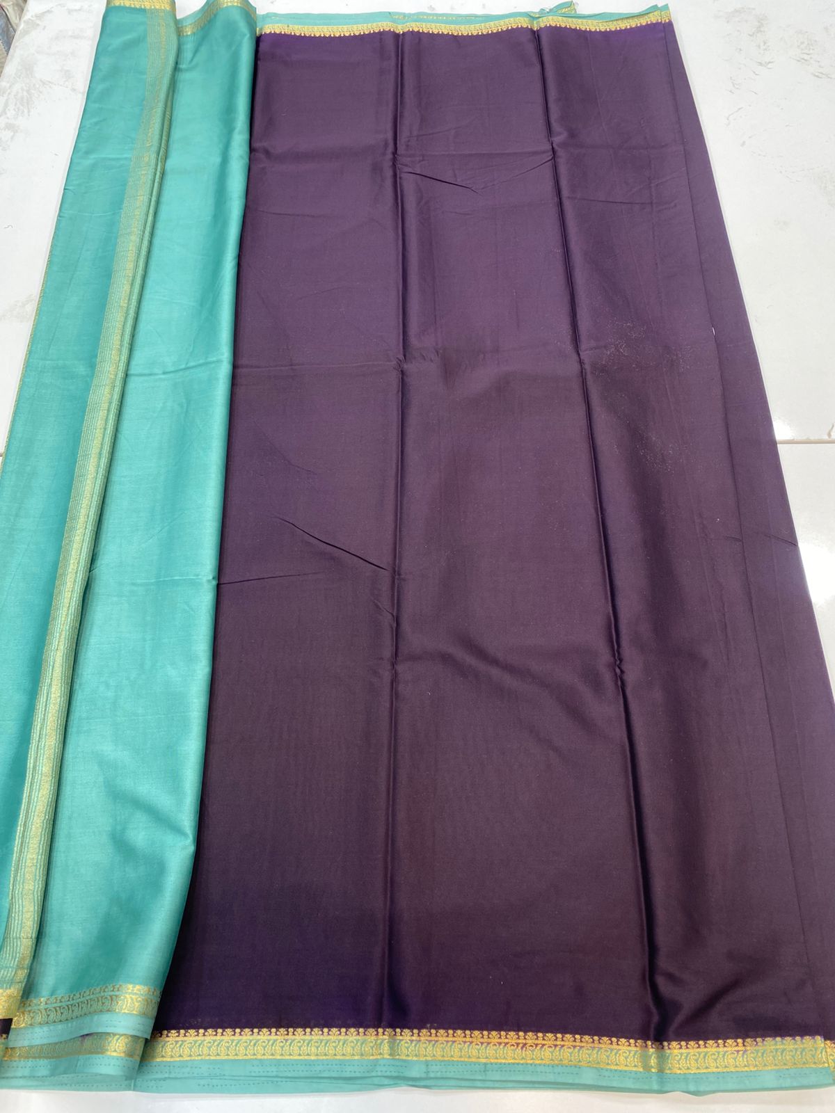 Mysore Crepe Zari Border Saree(3203)