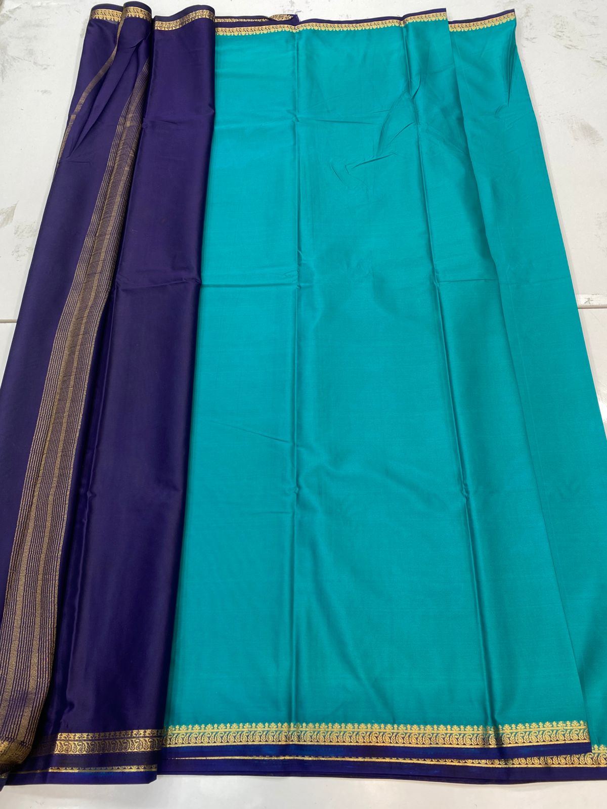 Mysore Crepe Zari Border Saree(3203)