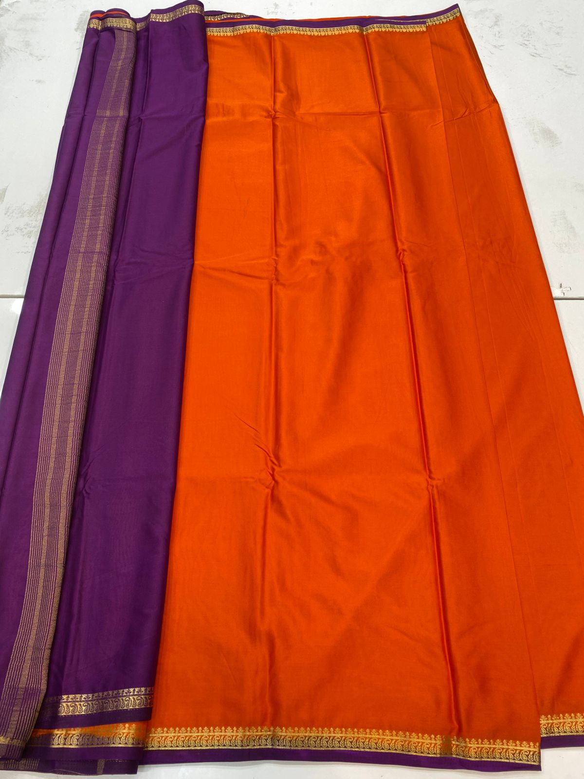 Mysore Crepe Zari Border Saree(3203)