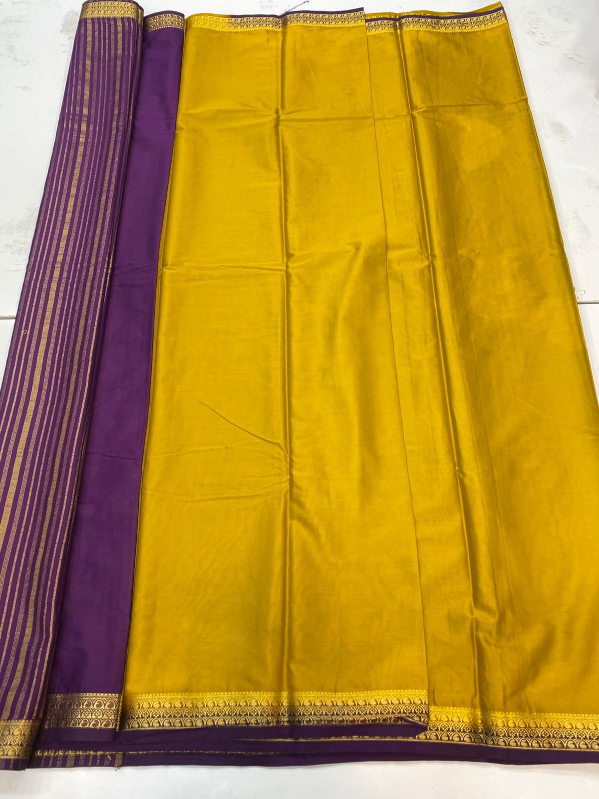Mysore Crepe Zari Border Saree(3202)