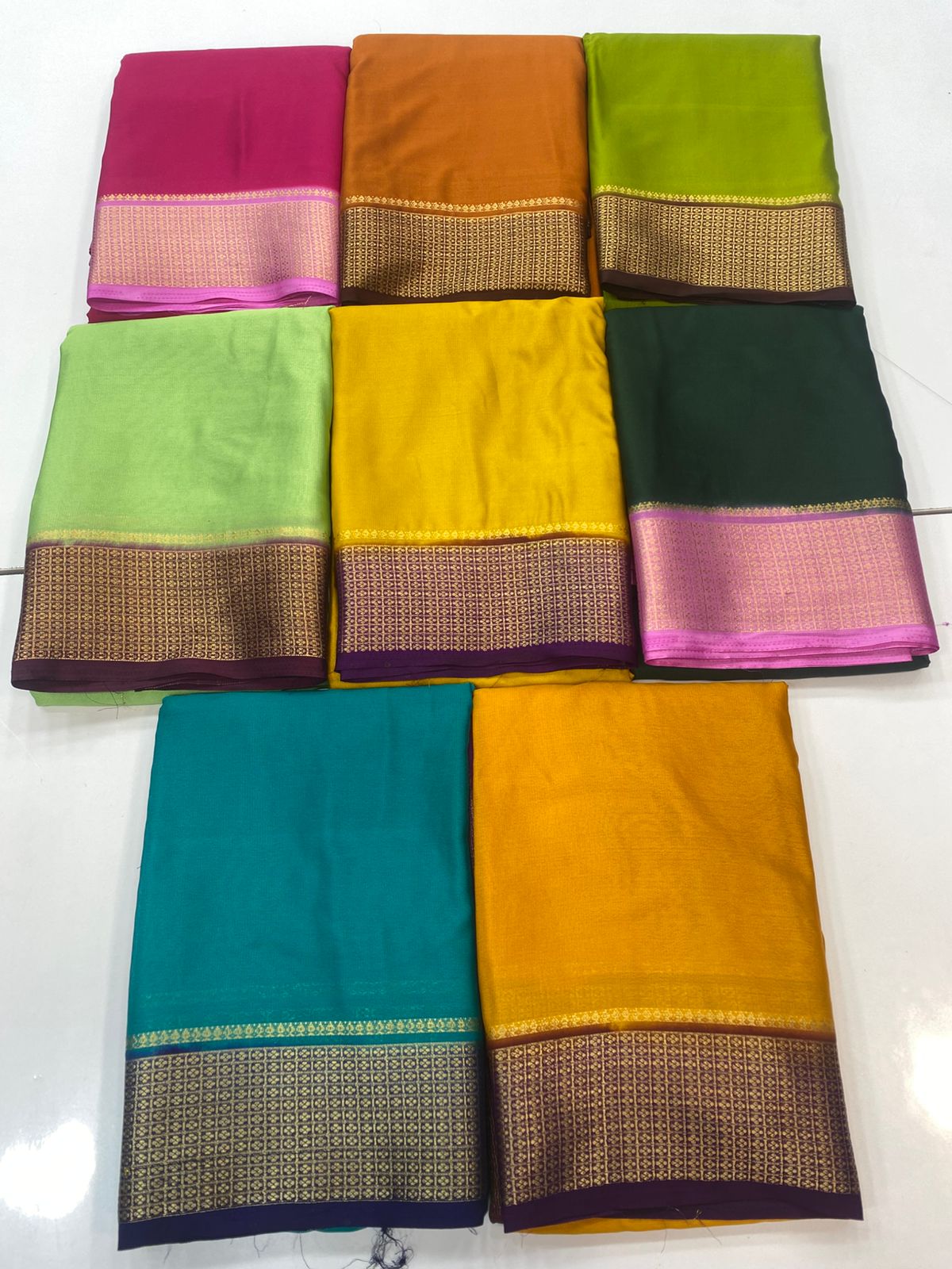 Mysore Crepe Zari Border Saree(3201)