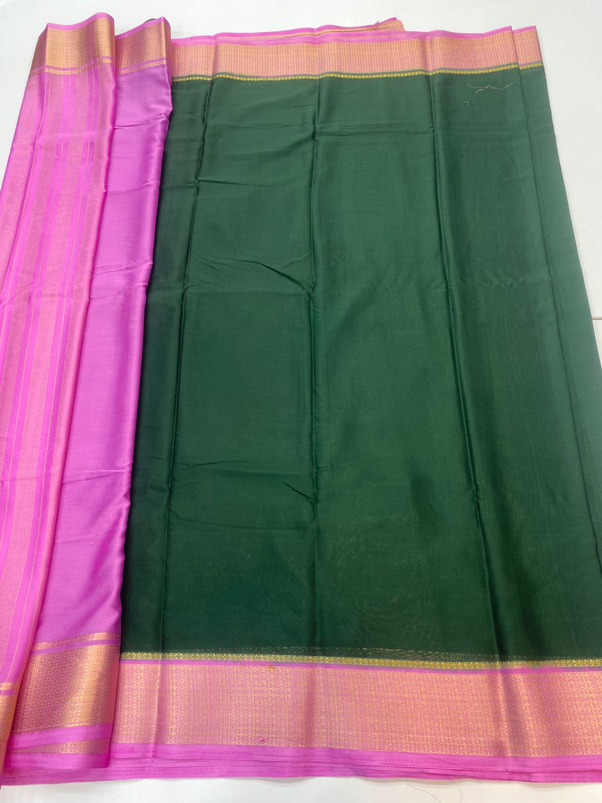 Mysore Crepe Zari Border Saree(3201)