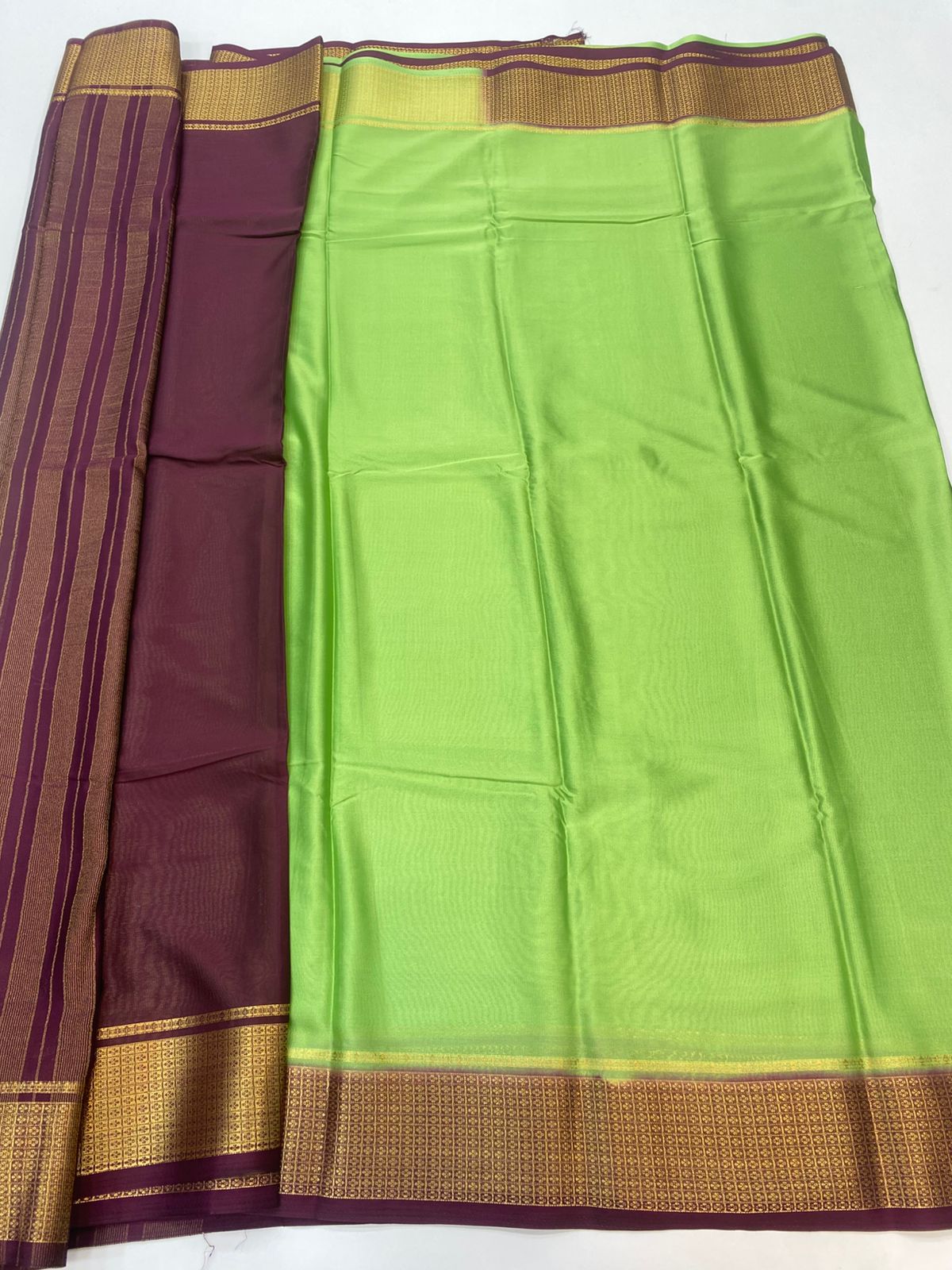 Mysore Crepe Zari Border Saree(3201)