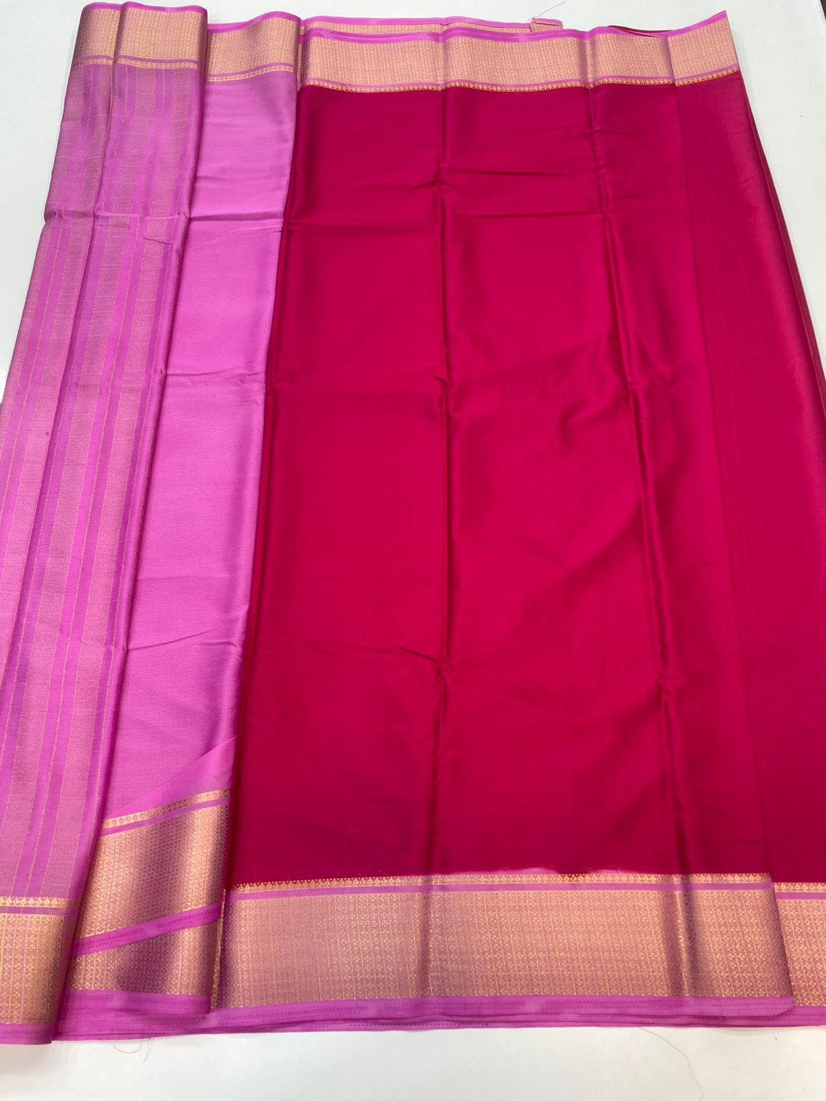Mysore Crepe Zari Border Saree(3201)