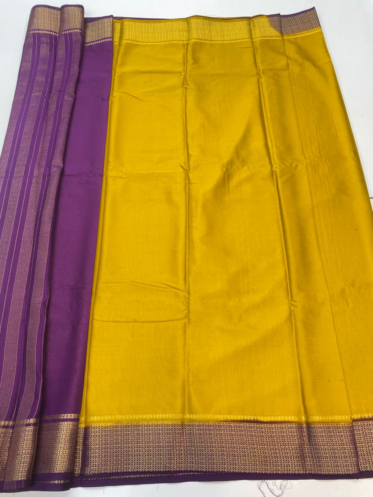 Mysore Crepe Zari Border Saree(3201)