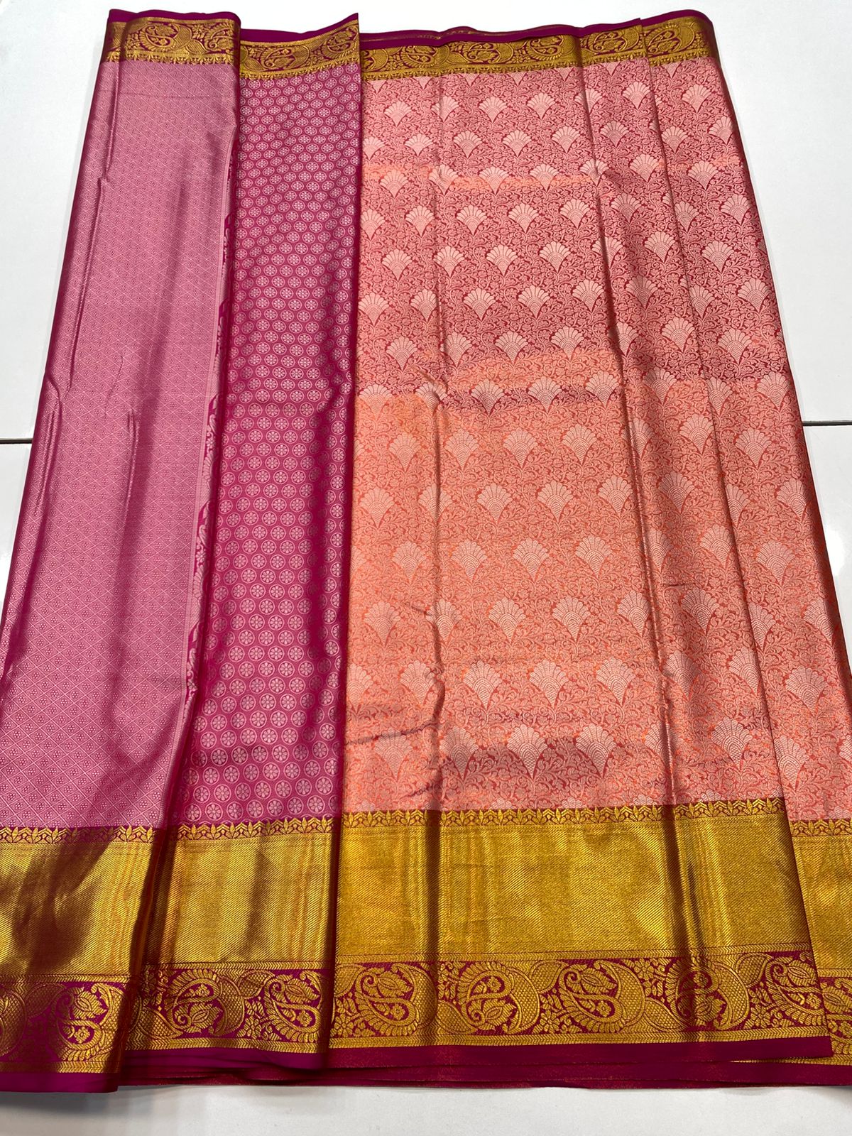 Semi Silk Broket Saree(3213)