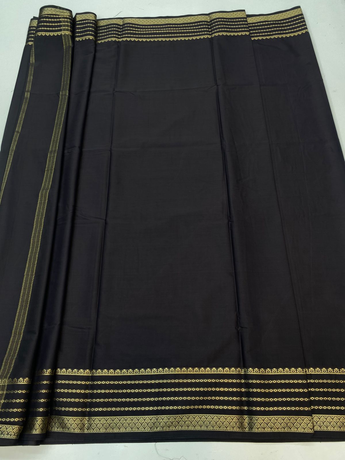 Mysore Crepe Black Saree(3224)