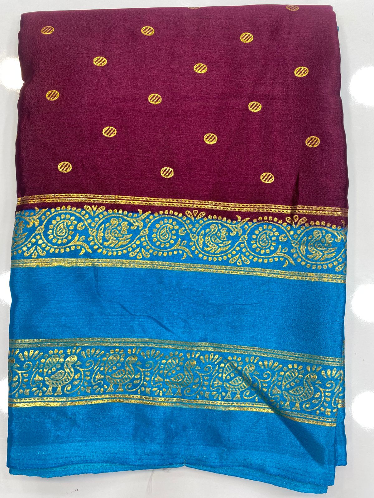 Fancy Foil Print Saree(3220)