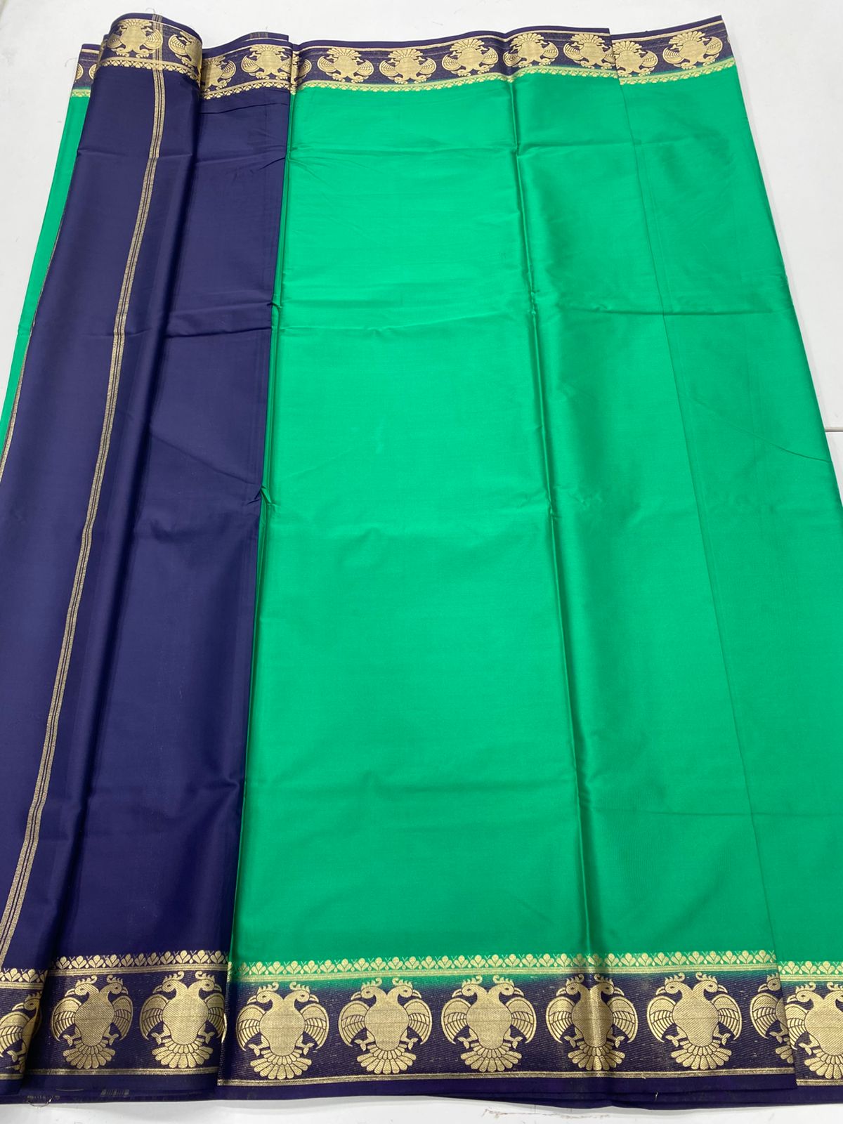 Mysore Crepe Gandabherunda Border Saree(3229B)