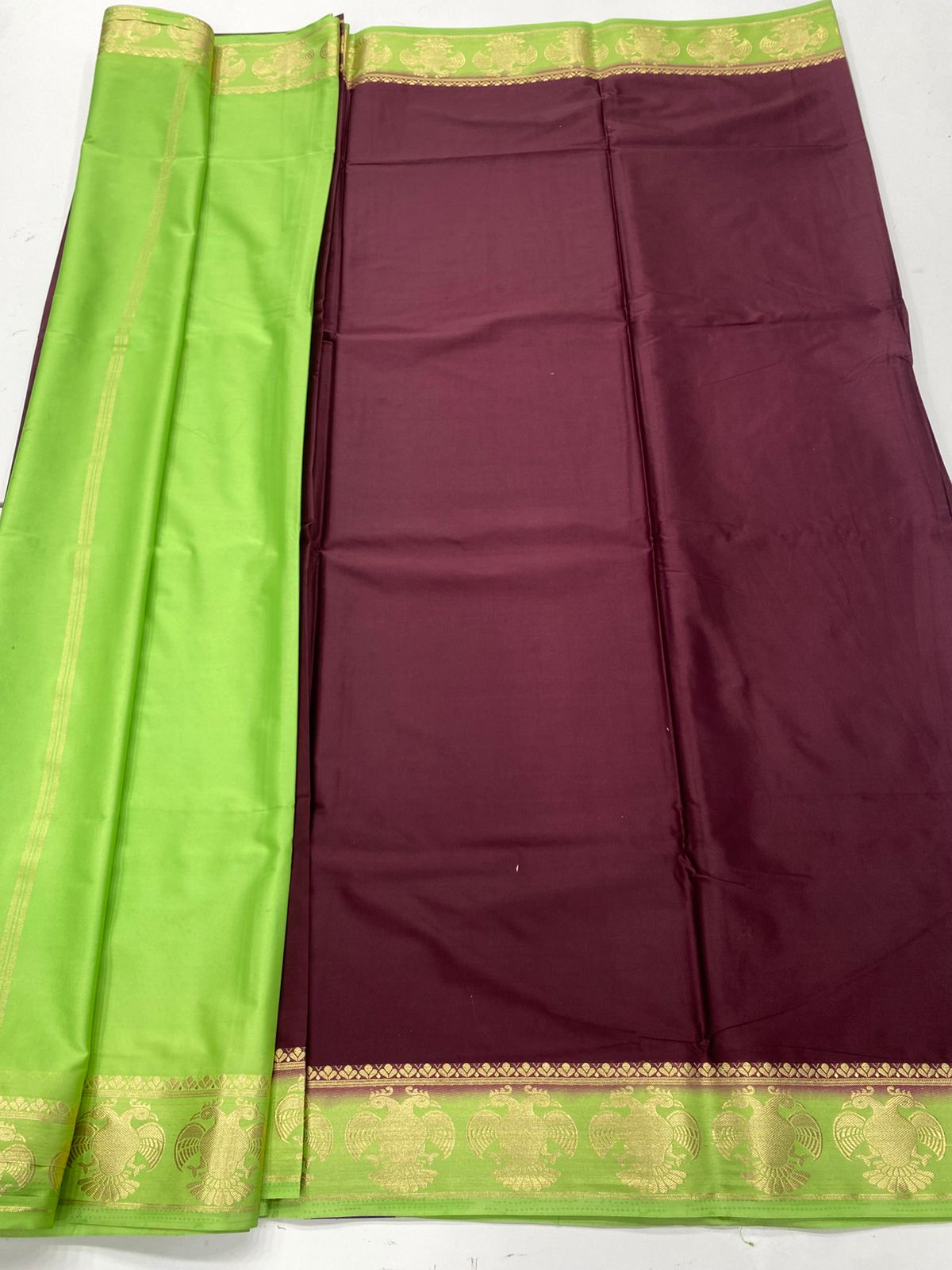 Mysore Crepe Gandabherunda Border Saree(3229B)
