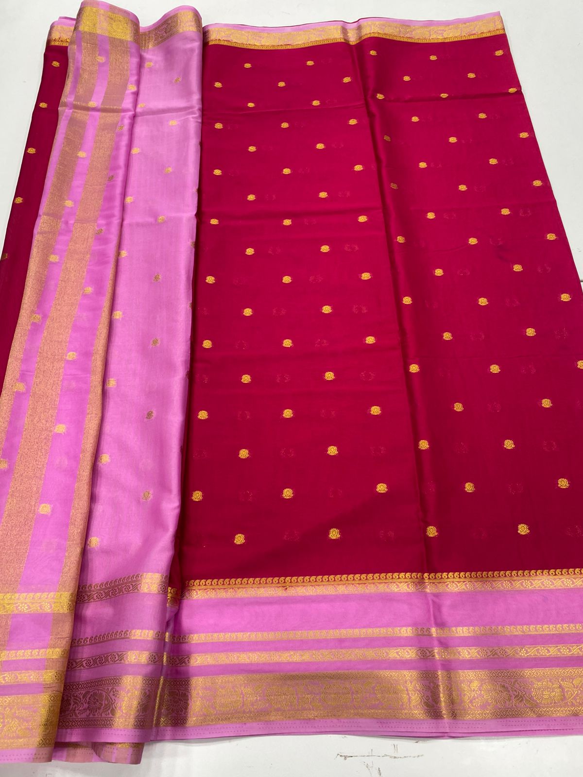 Mysore Crepe Butta Saree(3230A)