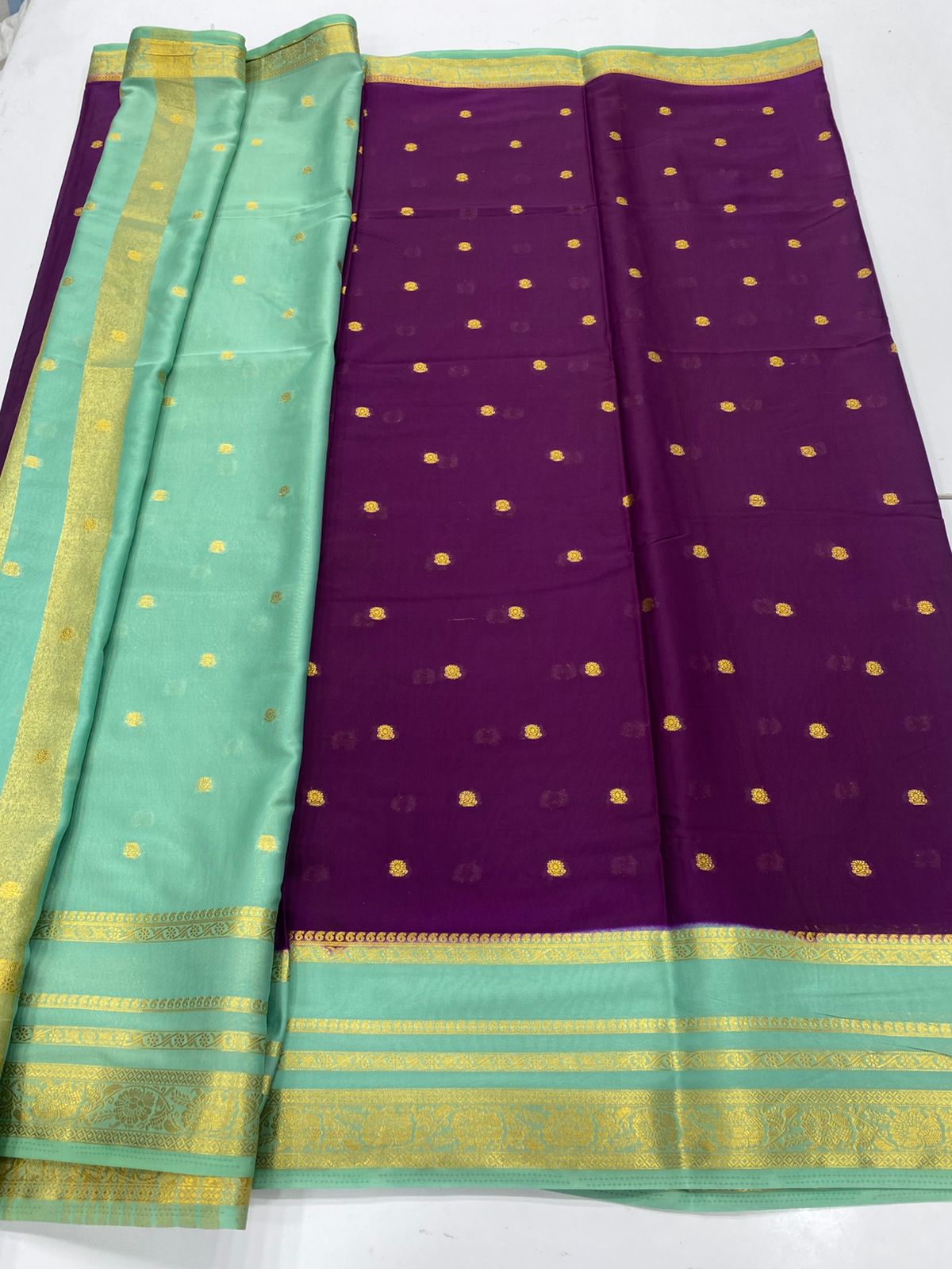 Mysore Crepe Butta Saree(3230A)