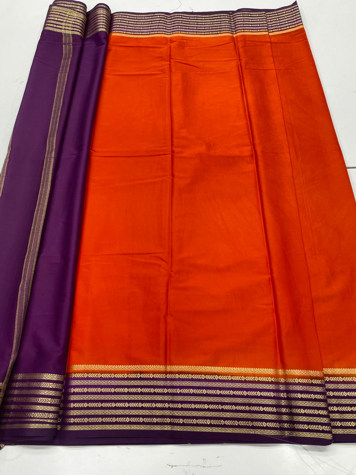 Mysore Crepe Zari Border Saree(3232A)