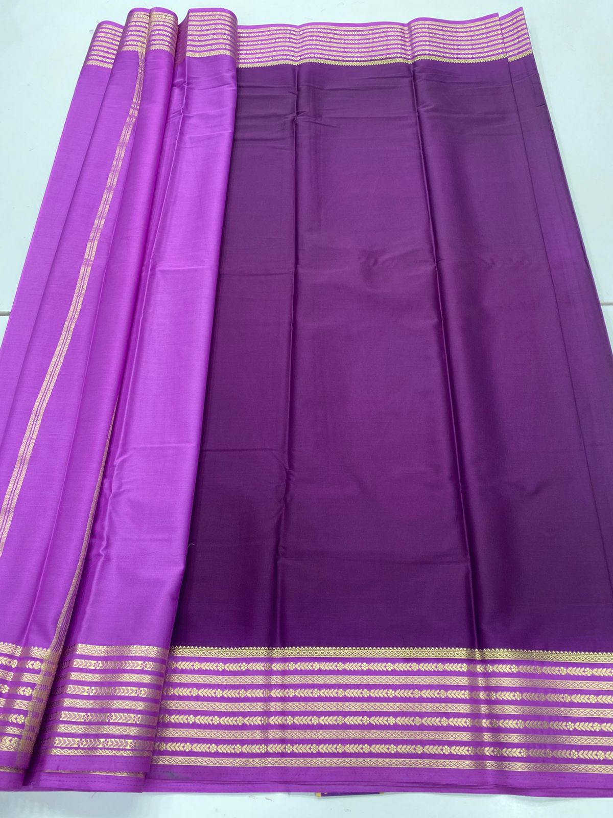 Mysore Crepe Zari Border Saree(3232A)