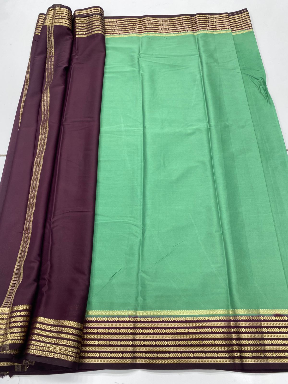 Mysore Crepe Zari Border Saree(3232A)