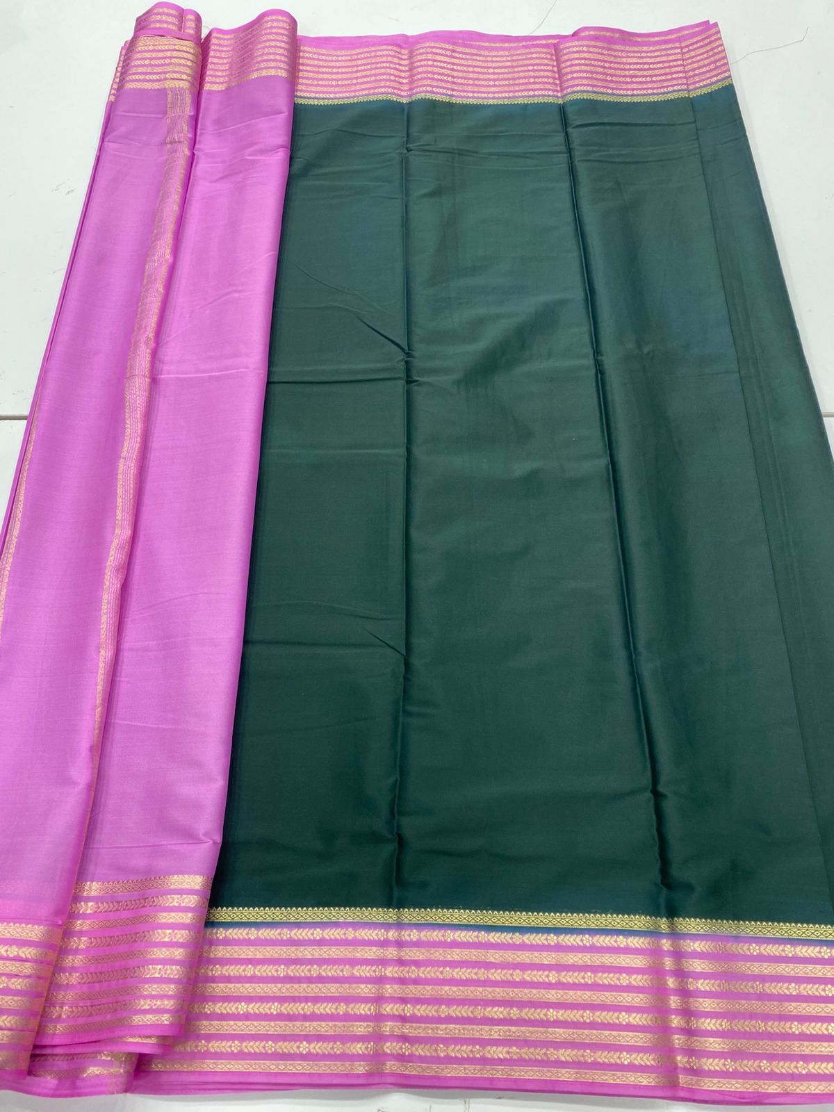 Mysore Crepe Zari Border Saree(3232A)