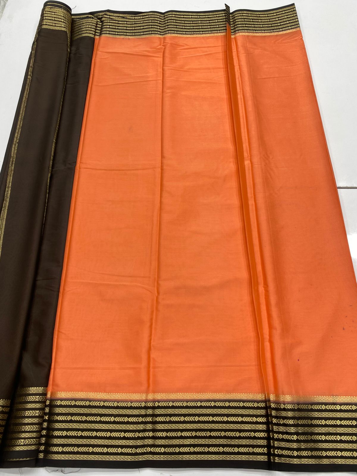 Mysore Crepe Zari Border Saree(3232A)