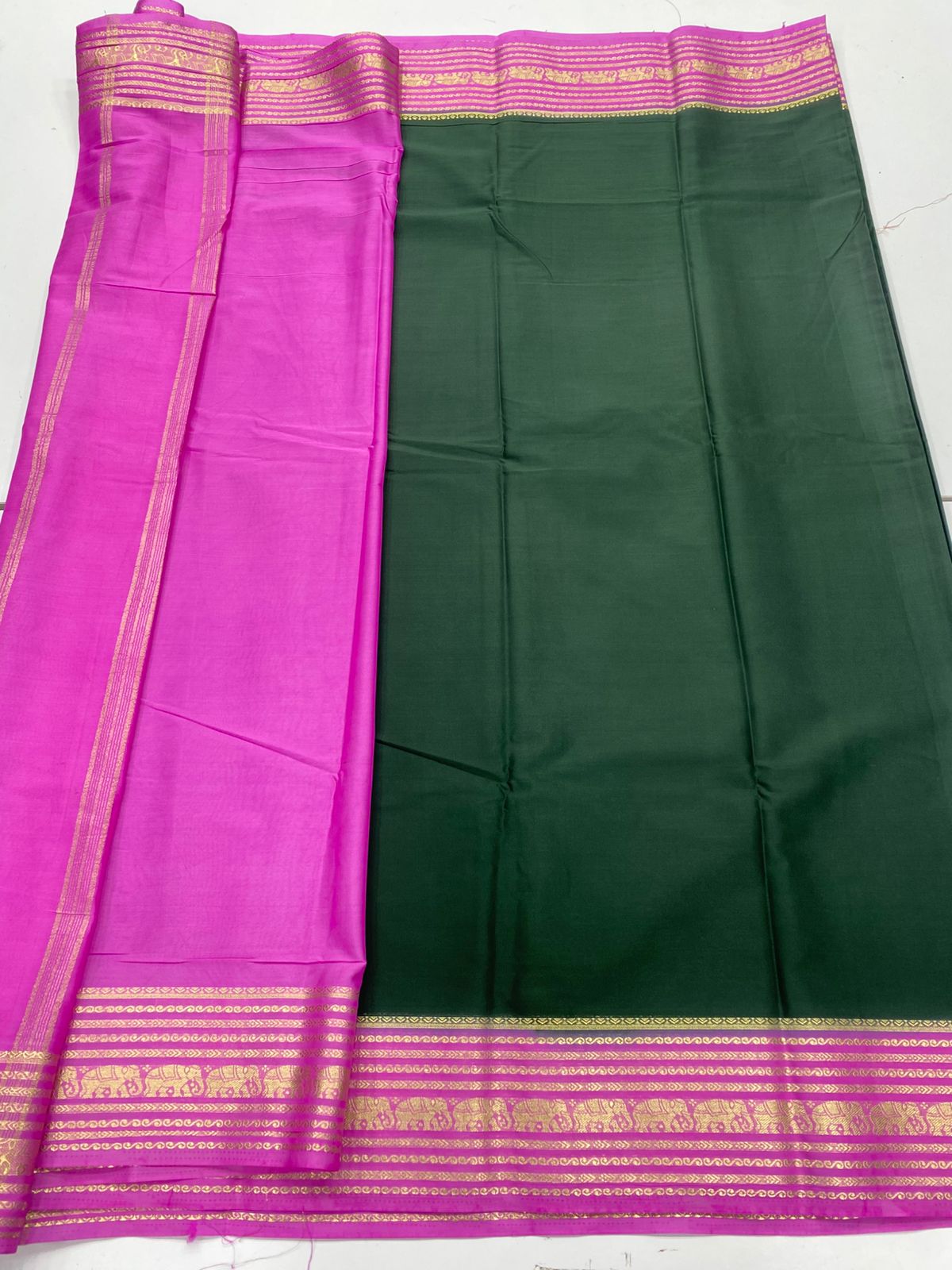 Mysore Crepe Zari Border Saree(3232B)