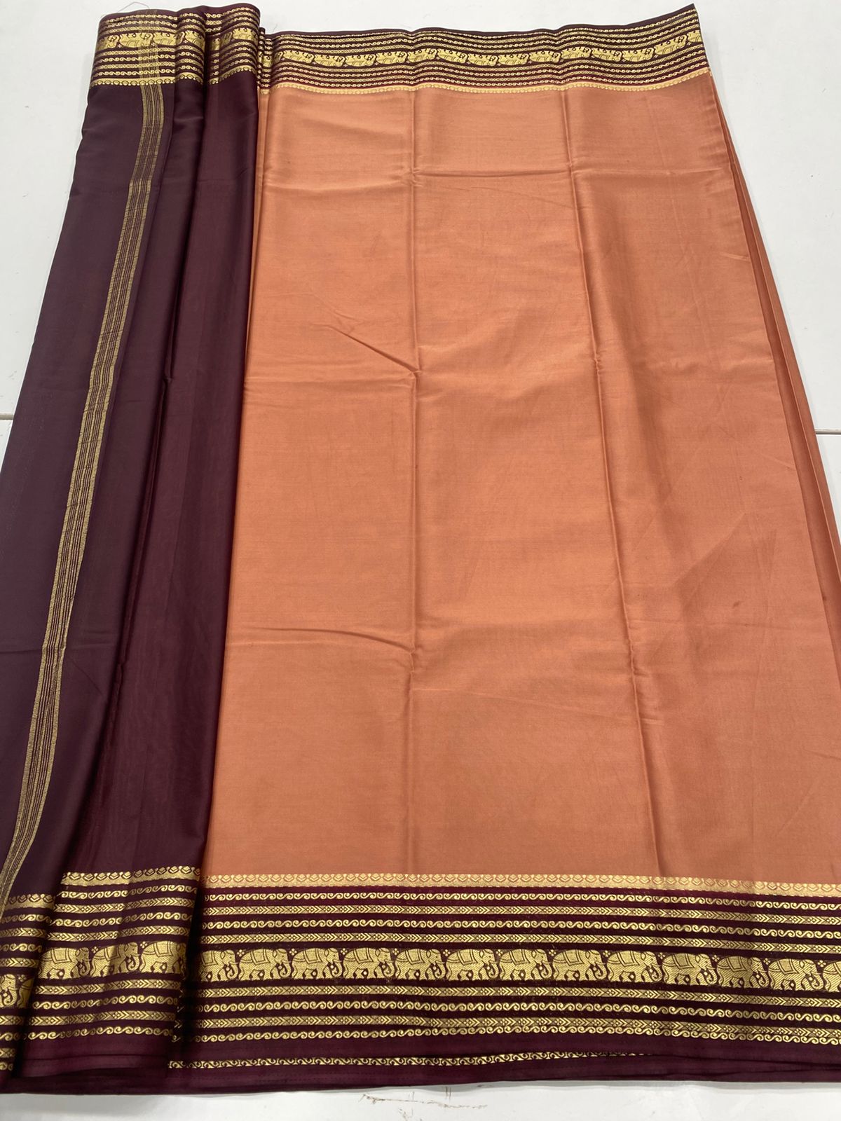 Mysore Crepe Zari Border Saree(3232B)