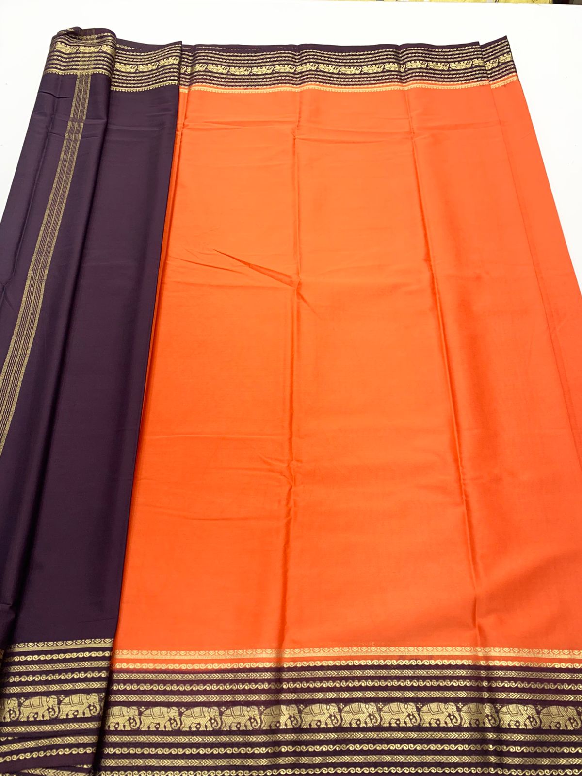 Mysore Crepe Zari Border Saree(3232B)