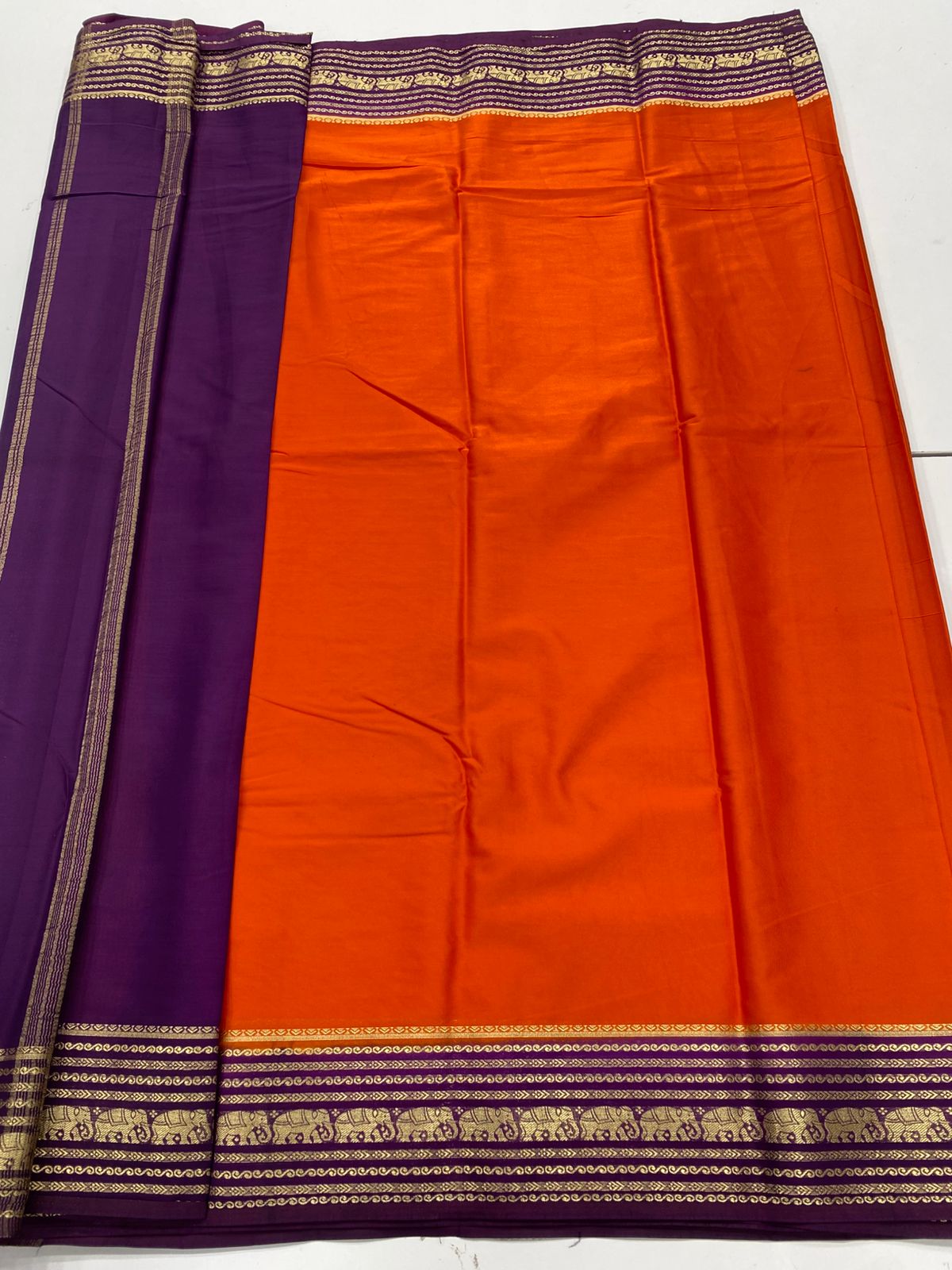 Mysore Crepe Zari Border Saree(3232B)