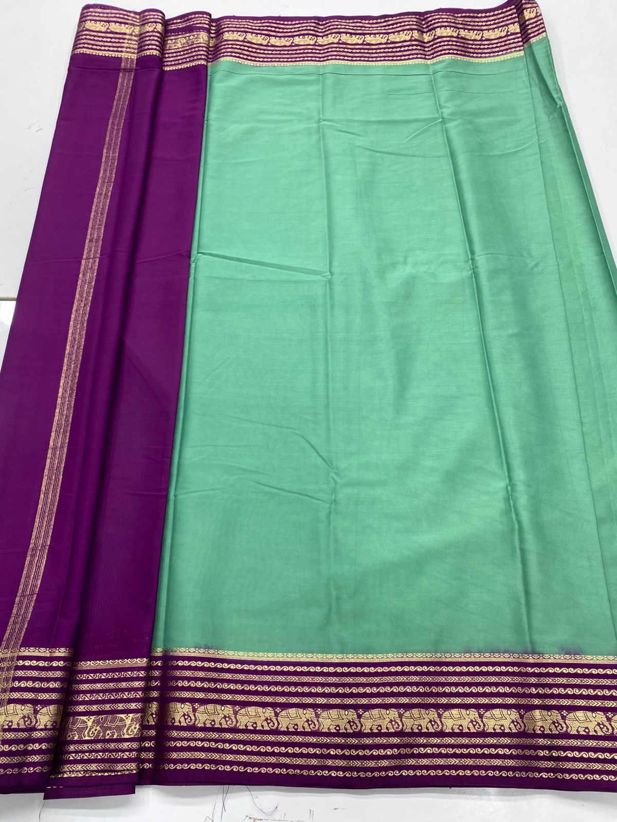 Mysore Crepe Zari Border Saree(3232B)