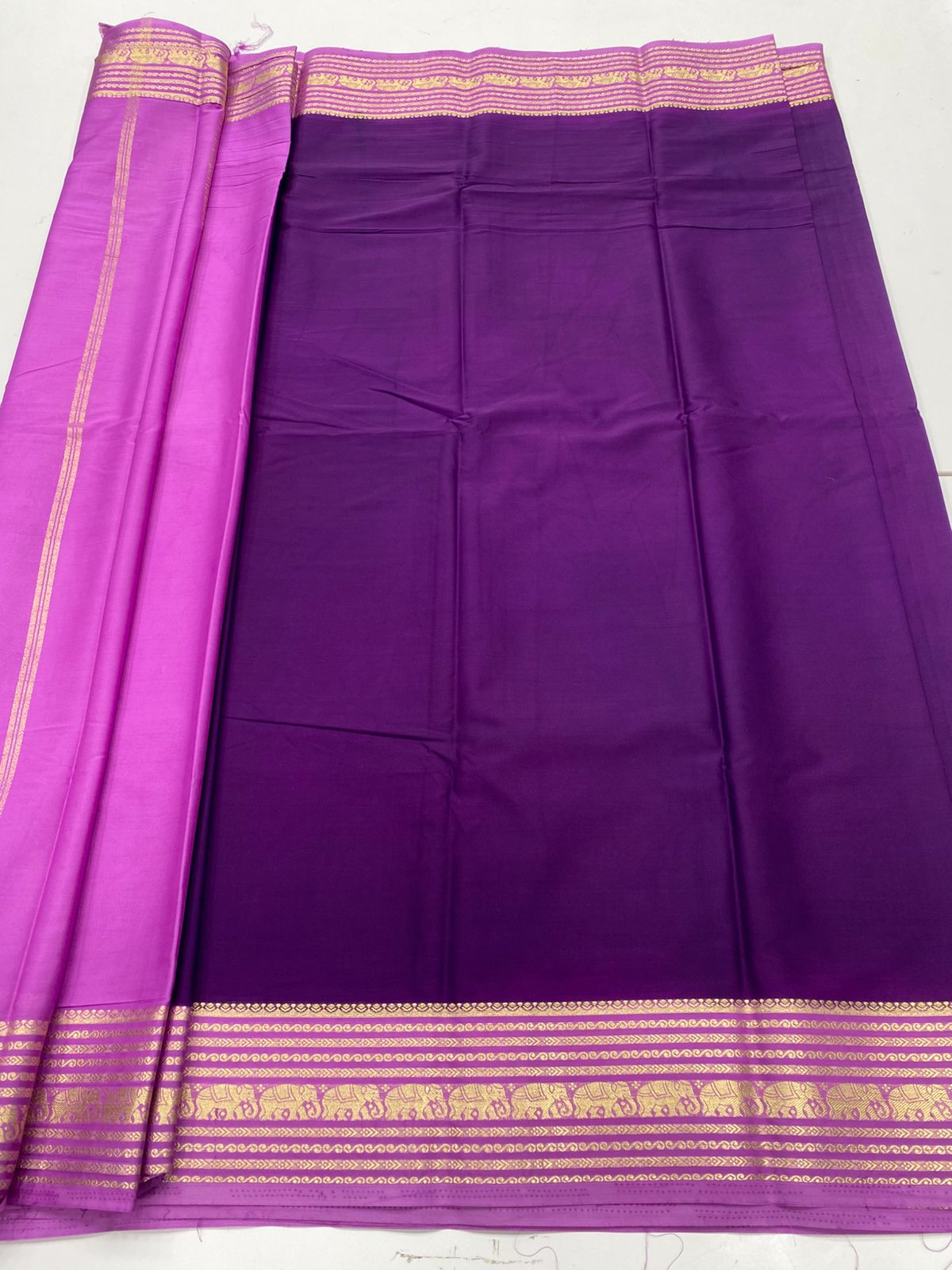 Mysore Crepe Zari Border Saree(3232B)