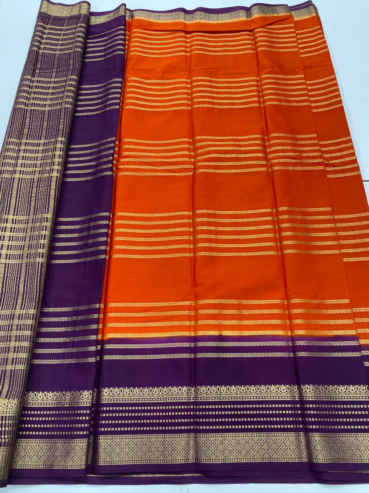 Mysore Crepe Mysore Lines Saree(3226)