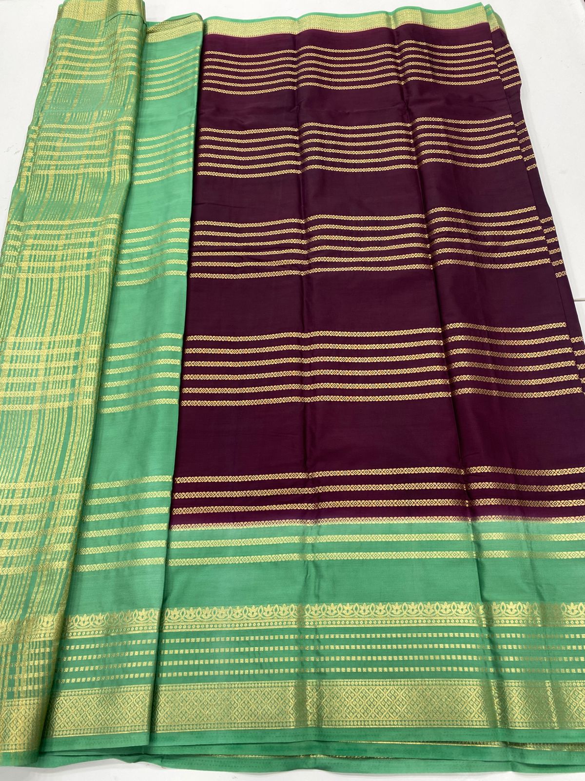 Mysore Crepe Mysore Lines Saree(3226)