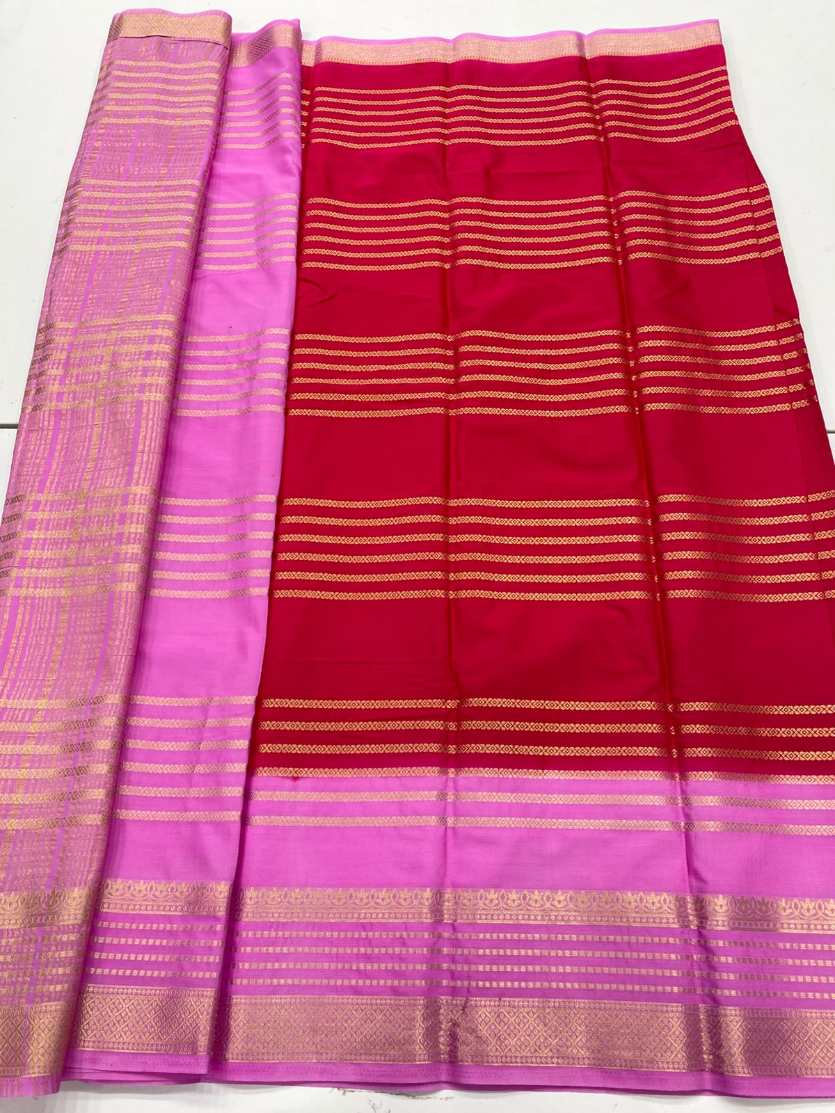 Mysore Crepe Mysore Lines Saree(3226)