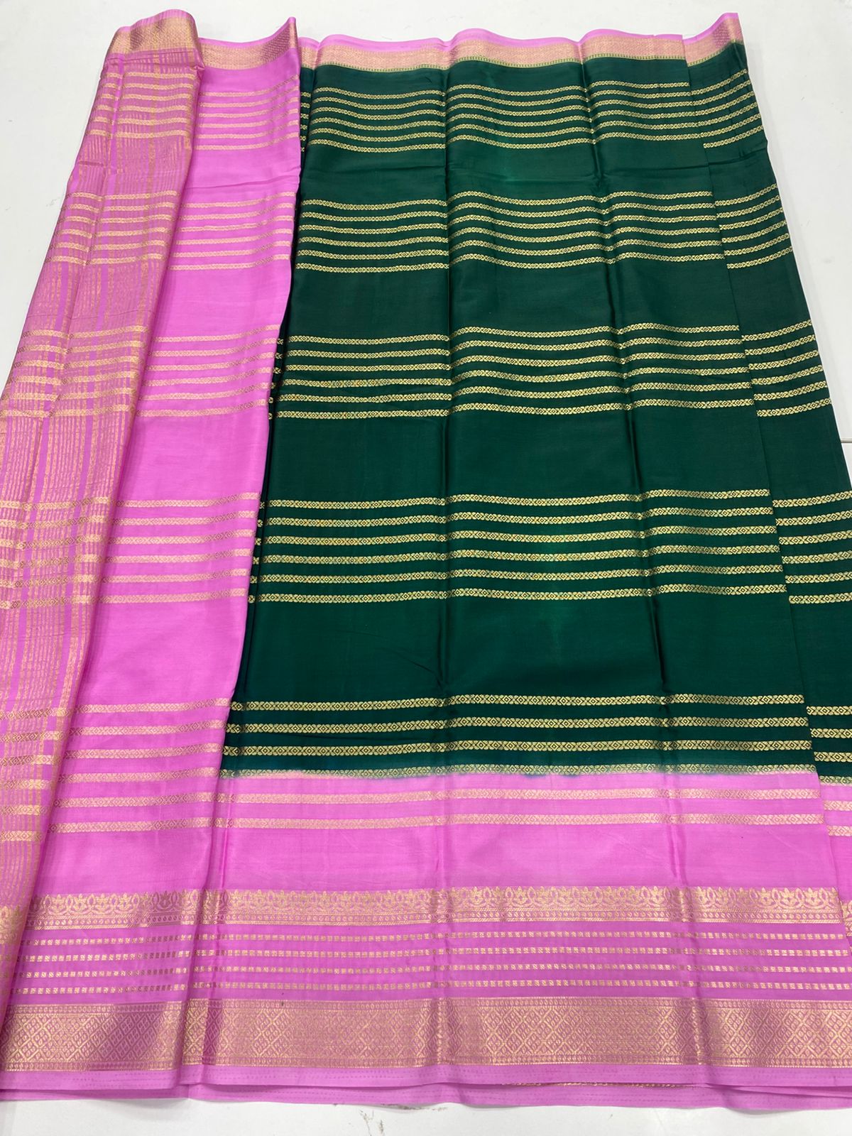 Mysore Crepe Mysore Lines Saree(3226)
