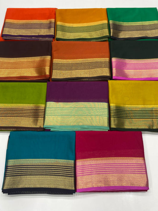 Mysore Crepe Zari Border Saree ( 3233A-R )