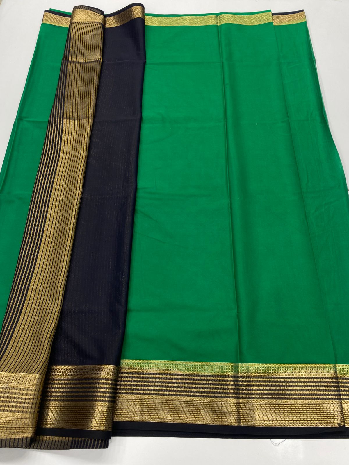 Mysore Crepe Zari Border Saree(3233A)