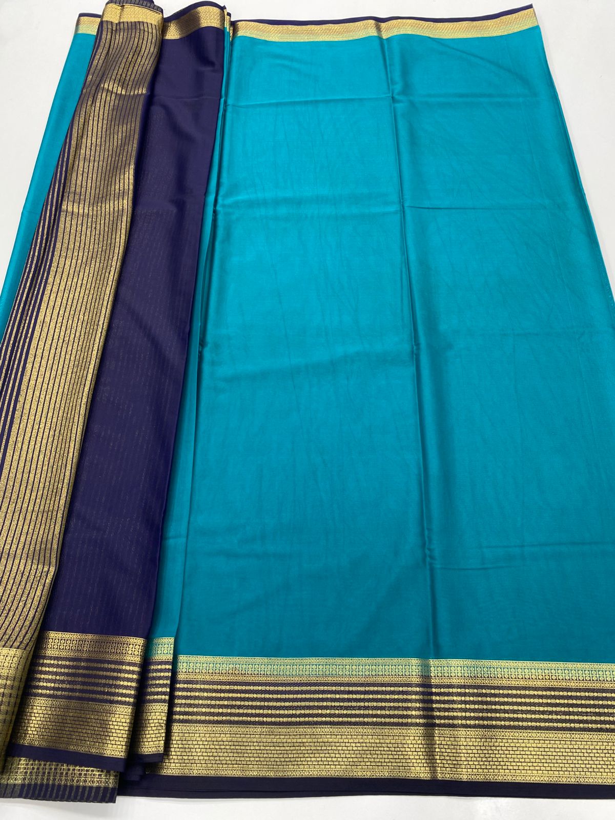 Mysore Crepe Zari Border Saree(3233A)
