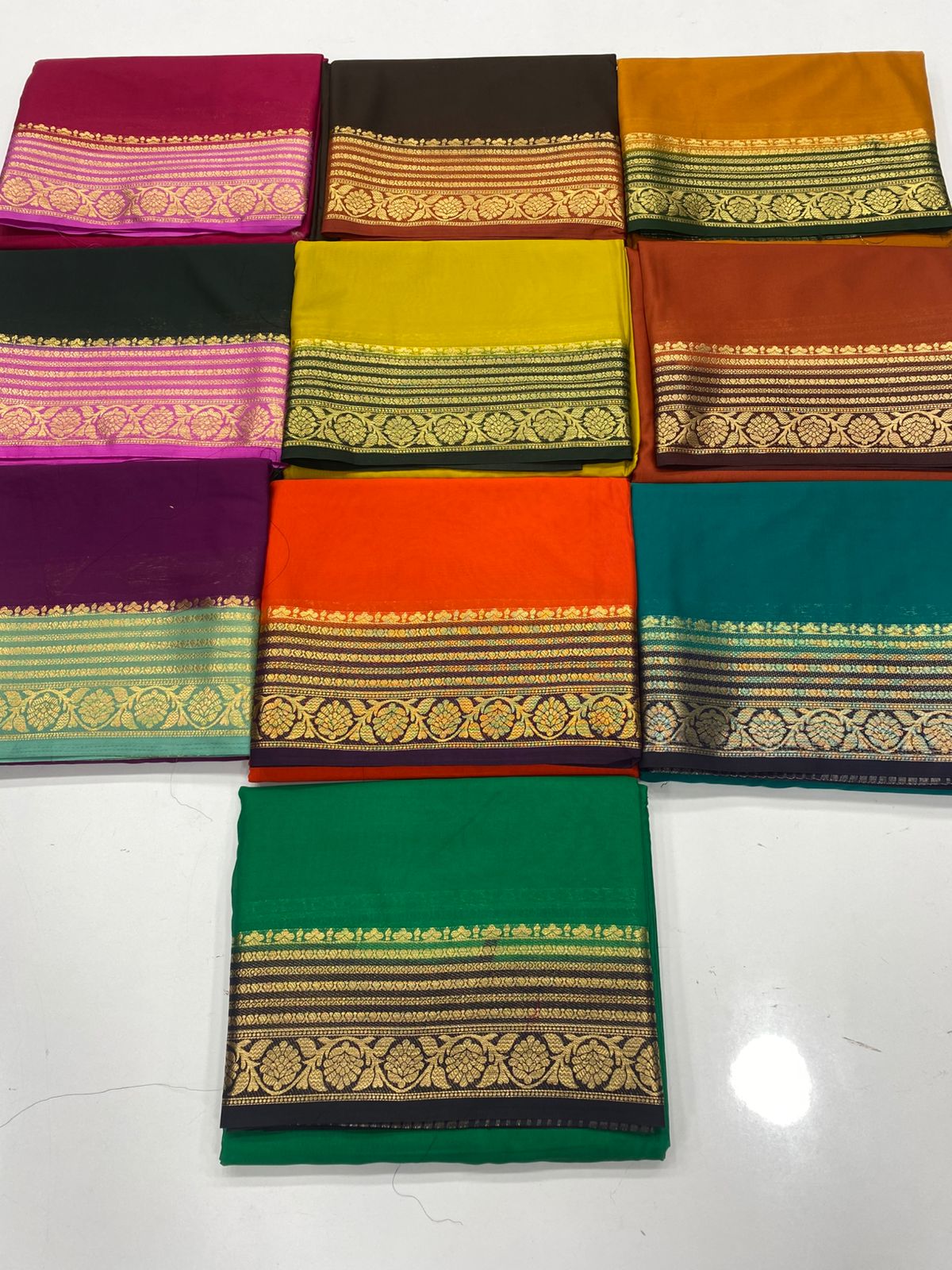 Mysore Crepe Zari Border Saree(3233B)