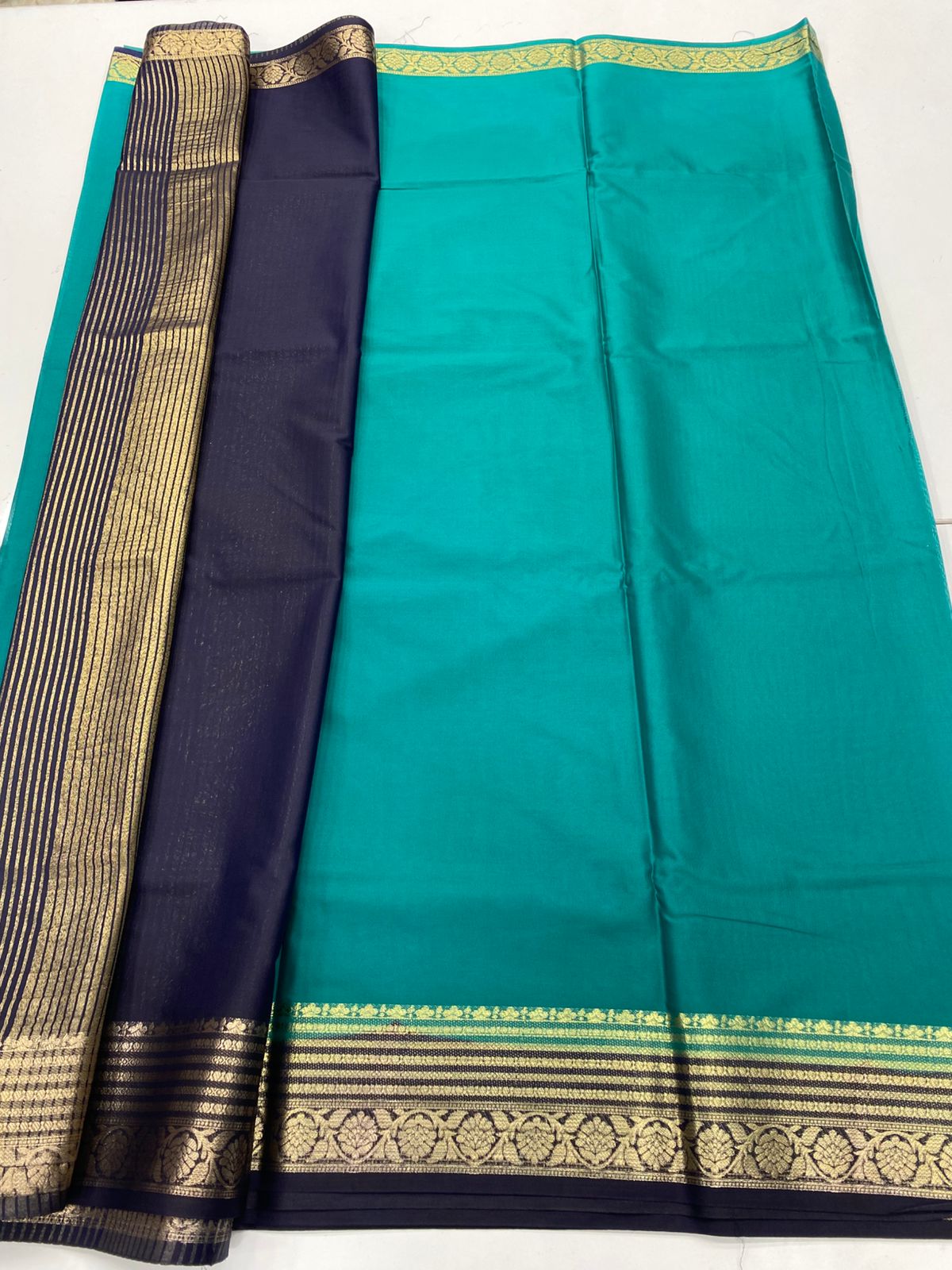 Mysore Crepe Zari Border Saree(3233B)