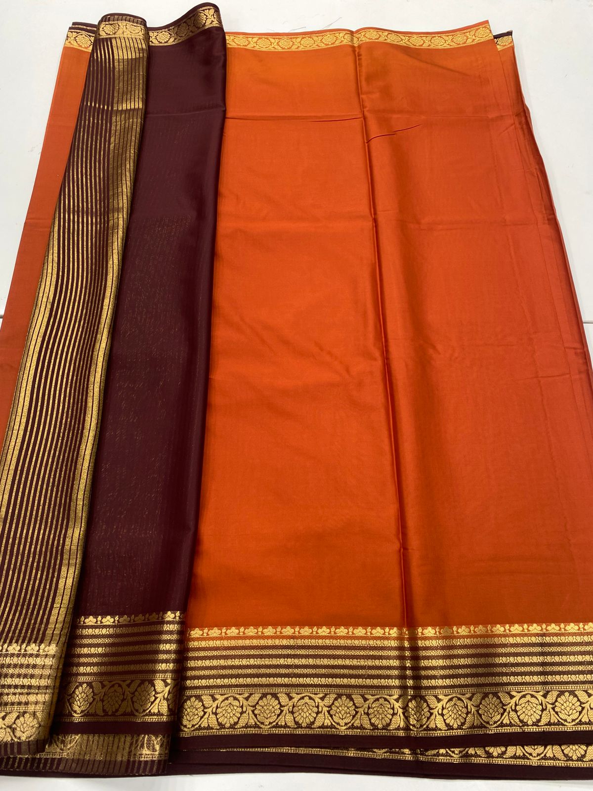 Mysore Crepe Zari Border Saree(3233B)