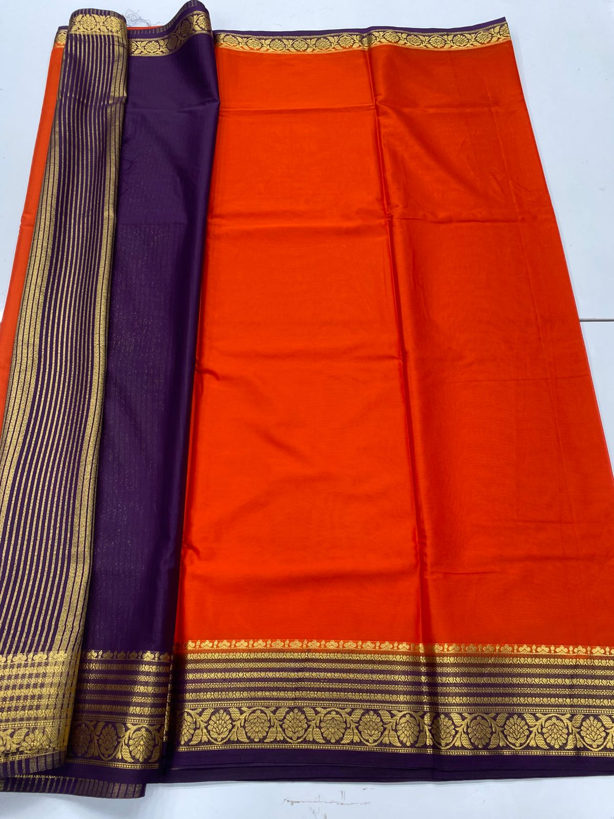Mysore Crepe Zari Border Saree(3233B)